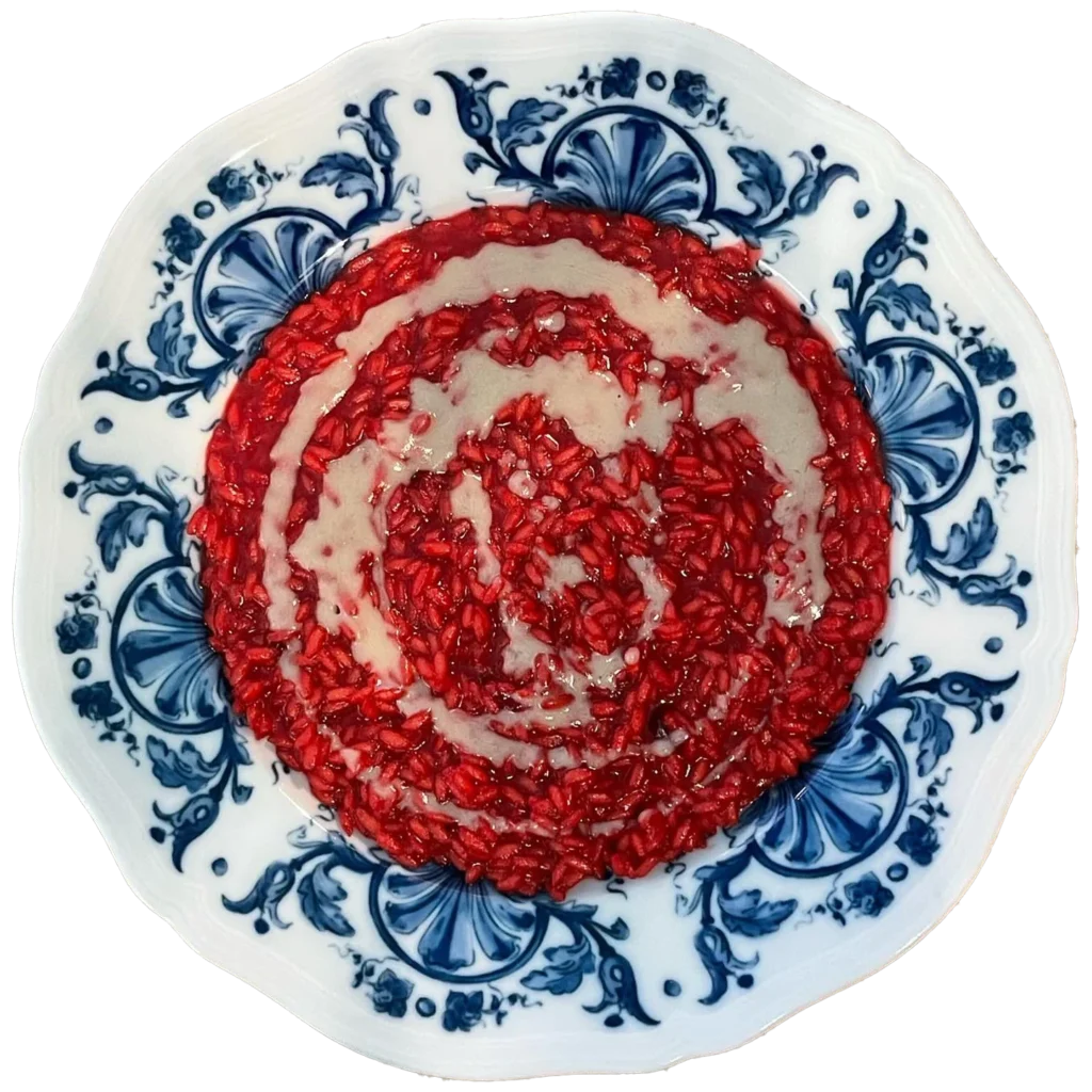 Risotto alla rapa rossa con fonduta di gorgonzola da Alcide a Venturina